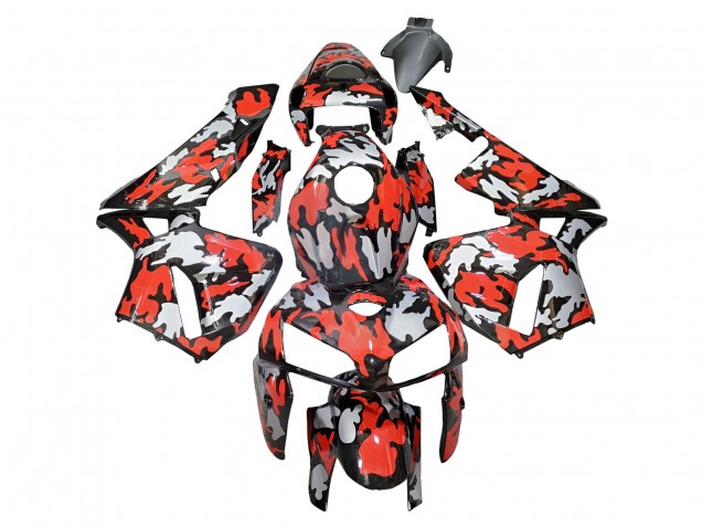 Carena Moto Honda CBR600RR 2005-2006 - Nero Rosso Grigio Camouflage