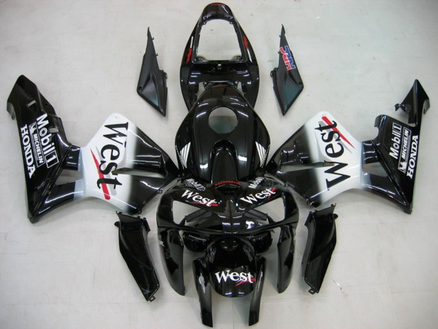 Carena Moto Honda CBR600RR 2005-2006 - Nero Lucido Bianco West