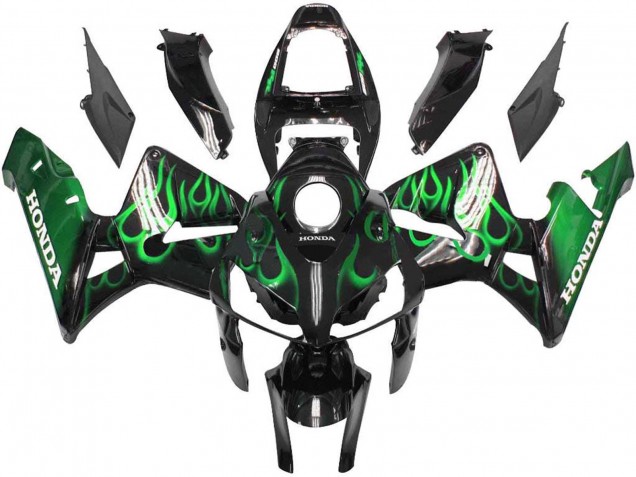 Carena Moto Honda CBR600RR 2005-2006 - Nero Lucido Verde Fiamma