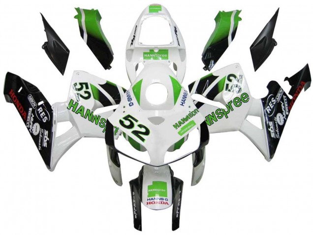 Carena Moto Honda CBR600RR 2005-2006 - Verde Bianco Nero Hannspree 52