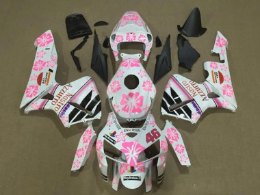 Carena Moto Honda CBR600RR 2005-2006 - Bianco Rosa Floral Nastro Azzurro 46 Fabbrica