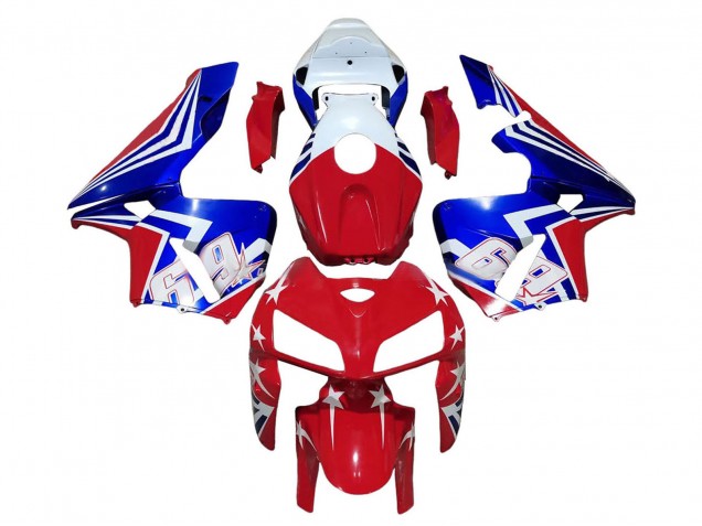 Carena Moto Honda CBR600RR 2005-2006 - Rosso Bianco Blu 69