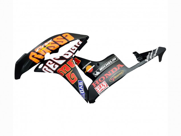 Carena Moto Honda CBR600RR 2007-2008 - Nero Opaco Arancia Rosso Rossi Repsol 46