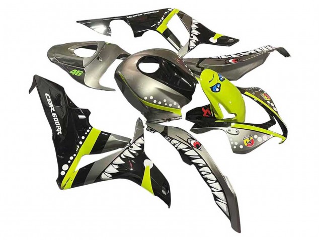 Carena Moto Honda CBR600RR 2007-2008 - Grigio Fluorescent Giallo Squalo