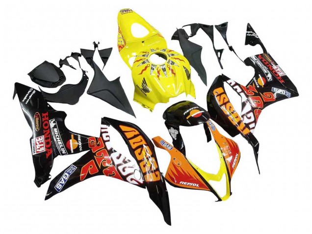 Carena Moto Honda CBR600RR 2007-2008 - Giallo Arancia Nero Lucido Rossi Repsol