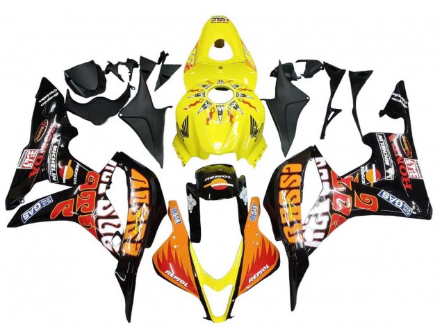 Carena Moto Honda CBR600RR 2007-2008 - Giallo Arancia Nero Lucido Rossi Repsol