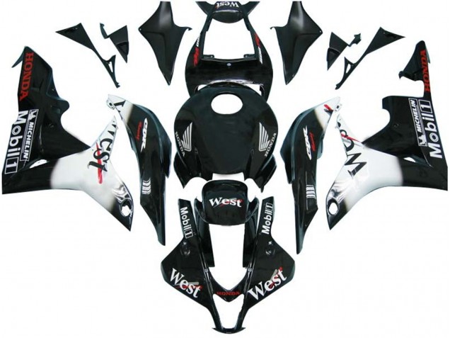 Carena Moto Honda CBR600RR 2007-2008 - Nero Lucido Bianco West