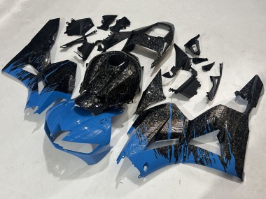 Carena Moto Honda CBR600RR 2009-2012 - Nero Forgiato Fibra di Carbonio Blu Fabbrica
