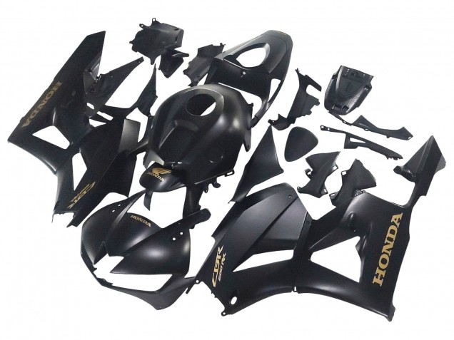 Carene Moto Honda CBR600RR 2013-2026 - Nero Opaco Oro Decals