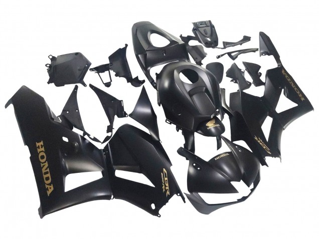 Carene Moto Honda CBR600RR 2013-2026 - Nero Opaco Oro Decals