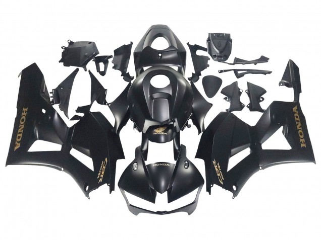 Carene Moto Honda CBR600RR 2013-2026 - Nero Opaco Oro Decals