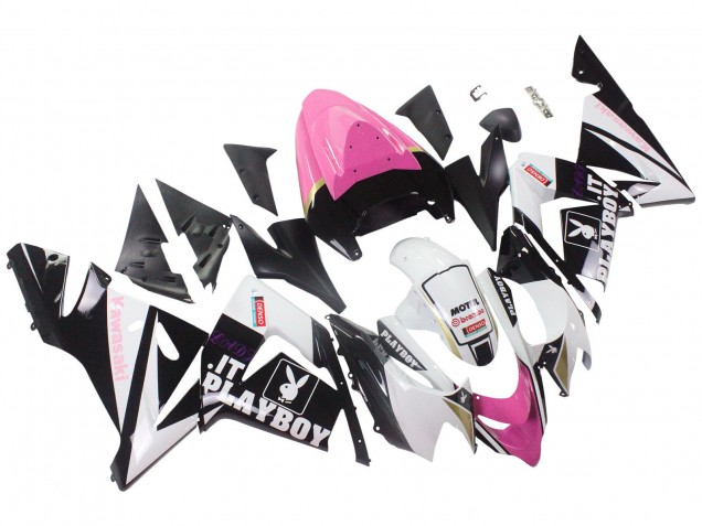 Carena Moto Kawasaki ZX10R 2004-2005 - Nero Rosa Bianco Playboy Motul