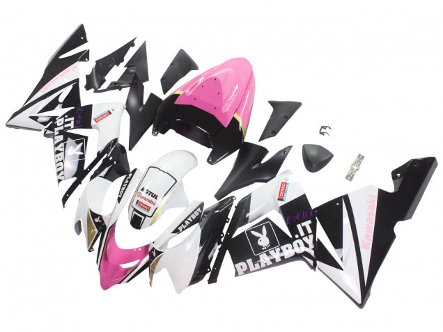 Carena Moto Kawasaki ZX10R 2004-2005 - Nero Rosa Bianco Playboy Motul