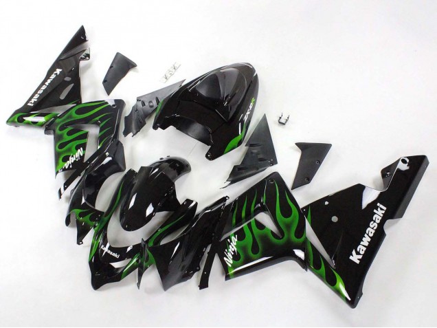 Carena Moto Kawasaki ZX10R 2004-2005 - Nero Verde Fiamma Ninja