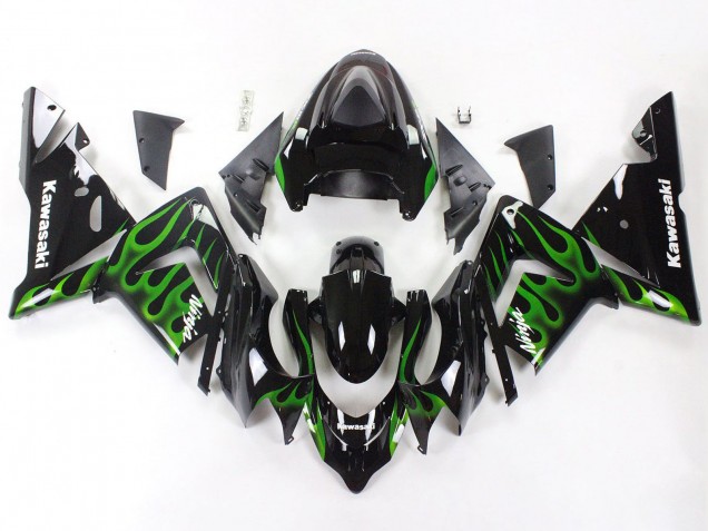 Carena Moto Kawasaki ZX10R 2004-2005 - Nero Verde Fiamma Ninja