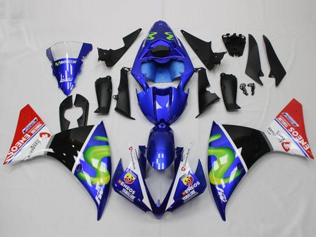 Carena Moto Yamaha YZF R1 2012-2014 - Blu Bianco Rosso Nero Lucido Verde ENEOS Yamalube