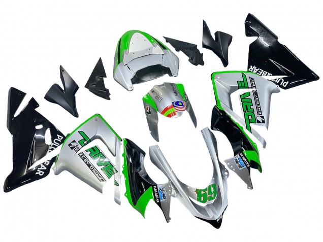 Carena Moto Kawasaki ZX10R 2004-2005 - Verde Argento Nero 69