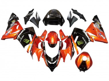 Carena Moto Kawasaki ZX10R 2004-2005 - Burnt Arancia Nero Mostro Elf Fabbrica
