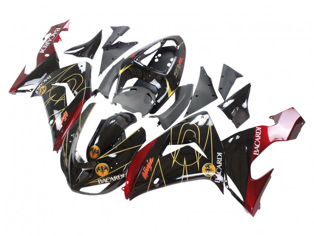 Carena Moto Kawasaki ZX10R 2006-2007 - Nero Rosso Oro BACARDI