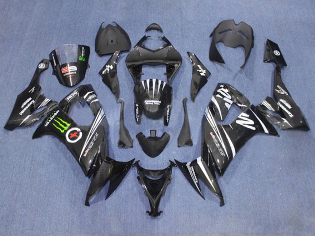 Carena Moto Kawasaki ZX10R 2006-2007 - Nero Opaco Bianco Verde Mostro
