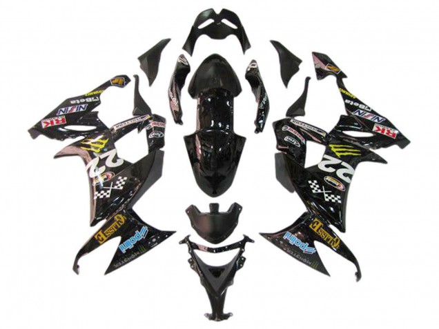 Carena Moto Kawasaki ZX10R 2006-2007 - Nero Lucido Rosso Blu Giallo Mostro