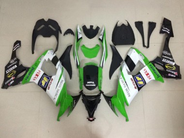 Carena Moto Kawasaki ZX10R 2008-2010 - Bianco Verde Nero Lucido Motul Neos Banca Petas Fabbrica