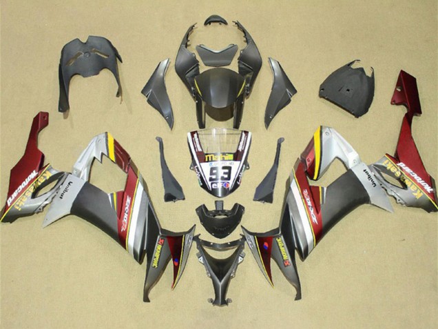 Carena Moto Kawasaki ZX10R 2008-2010 - Argento Grigio Giallo Rosso