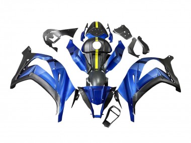 Carena Moto Kawasaki ZX10R 2008-2010 - Blu Giallo Nero Opaco Fabbrica