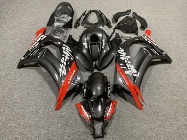 Carena Moto Kawasaki ZX10R 2008-2010 - Nero Fibra di Carbonio Rosso Fabbrica