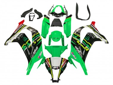 Carena Moto Kawasaki ZX10R 2011-2015 - Verde Giallo Nero Bianco Elf Mostro Fabbrica