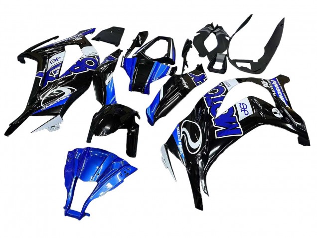 Carena Moto Kawasaki ZX10R 2011-2015 - Blu Bianco Nero Lucido