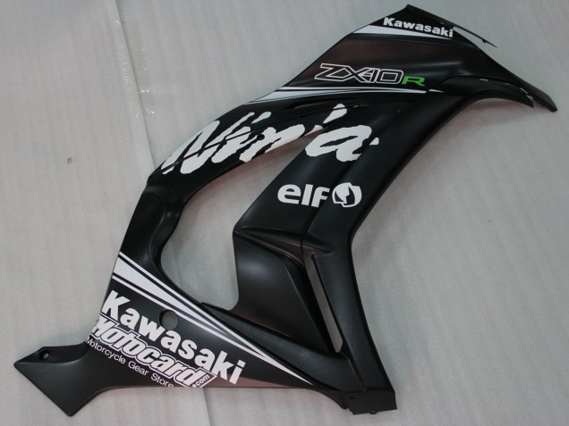Carena Moto Kawasaki ZX10R 2011-2015 - Nero Lucido Bianco Elf Nevicare Decal