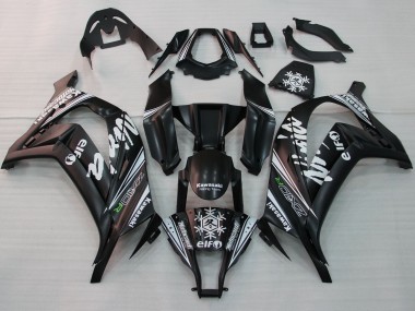 Carena Moto Kawasaki ZX10R 2011-2015 - Nero Lucido Bianco Elf Nevicare Decal Fabbrica