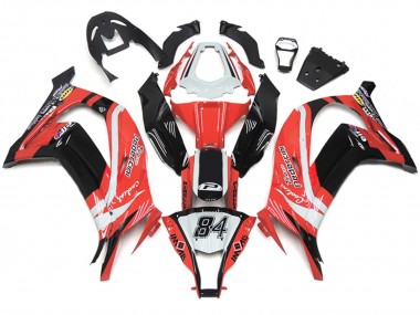 Carena Moto Kawasaki ZX10R 2011-2015 - Bianco Rosso Nero Lucido Pedercini 84 Fabbrica