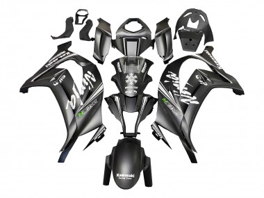 Carena Moto Kawasaki ZX10R 2011-2015 - Nero Opaco Verde Elf Fabbrica