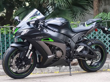 Carena Moto Kawasaki ZX10R 2011-2015 - Nero Opaco Verde Bianco Honeycomb Fabbrica