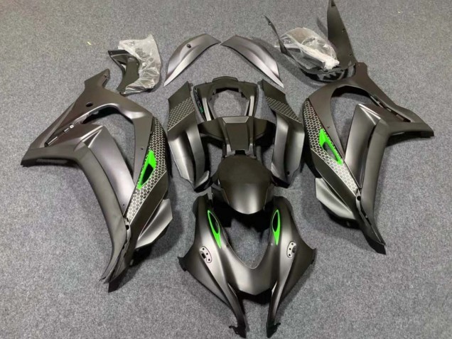 Carena Moto Kawasaki ZX10R 2016-2020 - Nero Opaco Verde Honeycomb
