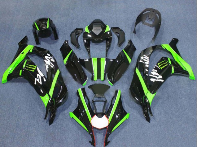 Carena Moto Kawasaki ZX10R 2016-2020 - Nero Lucido Verde Mostro