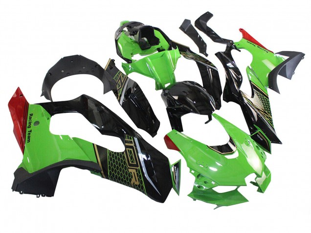 Carena Moto Kawasaki ZX10R 2021-2025 - Verde Nero Rosso Honeycomb
