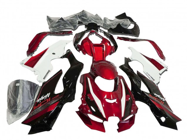 Carena Moto Kawasaki ZX10R 2021-2025 - Rosso Bianco Nero Lucido