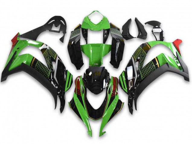 Carena Moto Kawasaki ZX10R 2021-2025 - Verde Nero Rosso Honeycomb