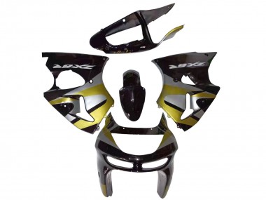 Carena Moto Kawasaki ZX6R 1998-1999 - Nero Lucido Argento Giallo Fabbrica
