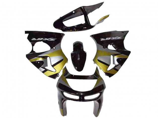 Carena Moto Kawasaki ZX6R 1998-1999 - Nero Lucido Argento Giallo