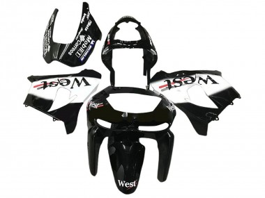 Carena Moto Kawasaki ZX6R 1998-1999 - Nero Lucido Bianco West Fabbrica