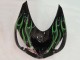 Carena Moto Kawasaki ZX14R ZZR1400 2006-2011 - Nero Lucido Verde Fiamma