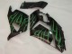 Carena Moto Kawasaki ZX14R ZZR1400 2006-2011 - Nero Lucido Verde Fiamma