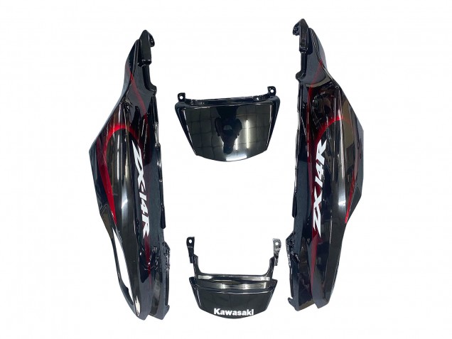 Kit Carena Moto Kawasaki ZX14R ZZR1400 2006-2011 - Nero Lucido Rosso Fiamma