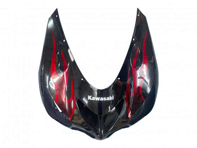 Kit Carena Moto Kawasaki ZX14R ZZR1400 2006-2011 - Nero Lucido Rosso Fiamma