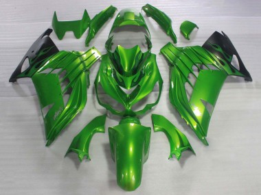 Kit Carena Moto ABS Kawasaki ZX14R ZZR1400 2006-2011 - Verde Nero Lucido Fabbrica