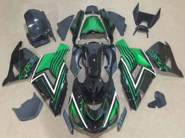 Kit Carena Moto Kawasaki ZX14R ZZR1400 2006-2011 - Verde Nero Lucido Fabbrica